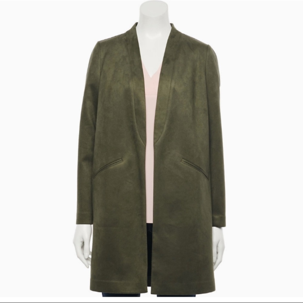 NWT Apt. 9 Slant-Pocket Open Front Car Coat, Large